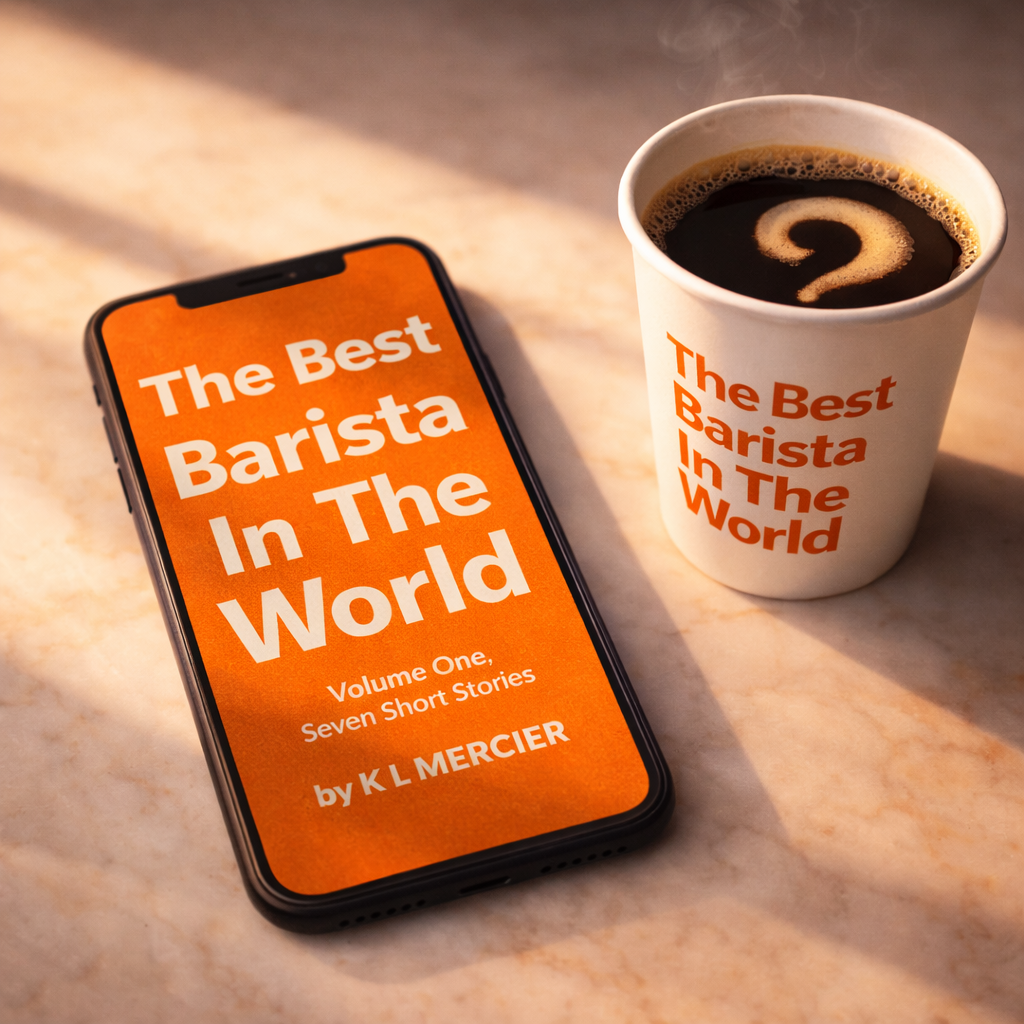 The Best Barista In The World on a caf� table